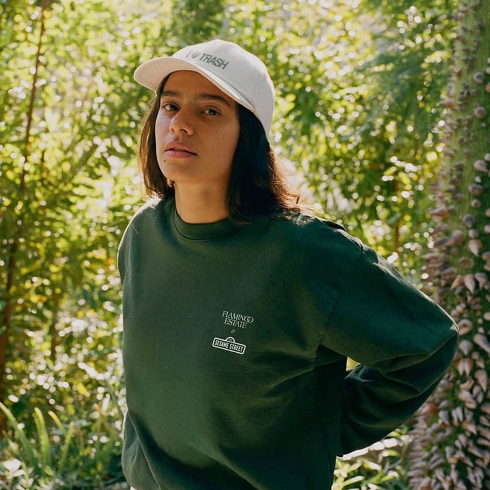 FLAMINGO ESTATE X Sesame Street Oscar The Grouch Olive Crewneck Sweater XS - Picture 3 of 14